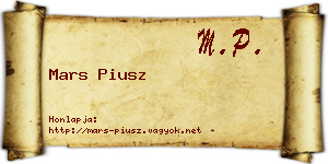 Mars Piusz névjegykártya